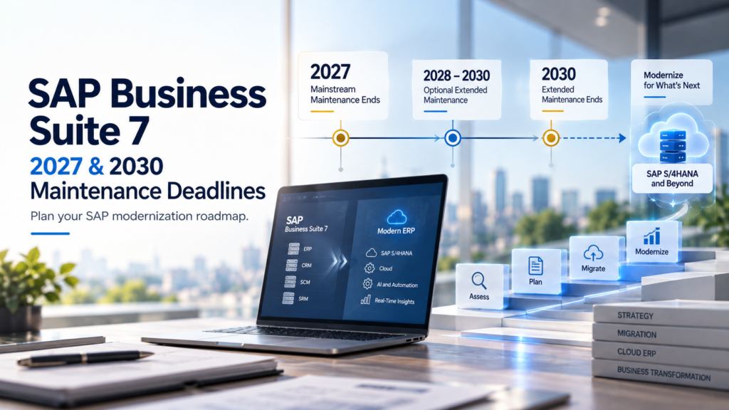 SAP Business Suite 7 maintenance deadlines for 2027 and 2030 and SAP modernization planning